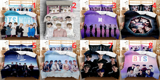 BTS Bangtan Boys Bedding Set Single/Double/Queen/King Cover Set
