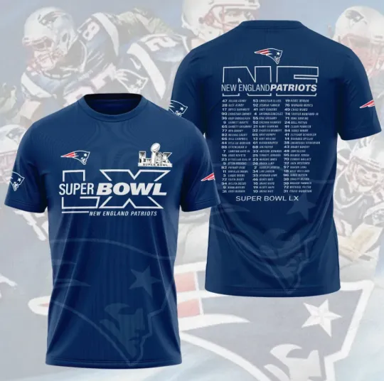 Discover New Englandd Patrio1T Afc Champions 2026 3D T-Shirt