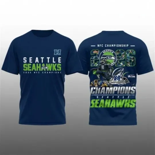 Seahawks 2026 Championship Champions All Over Print 3D T-shirt