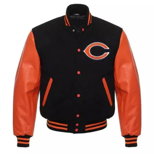 Chicago Bears Baseball Jacket, Baseball Jacket Gift for Fan