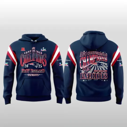 Discover NE Patriots AFC Conference Champions 3D Hoodie