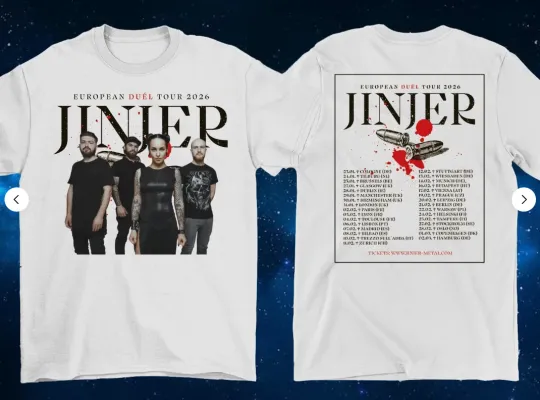 2 Sides EUROPEAN TOUR 2026 JINJER Band Shirt White Unisex