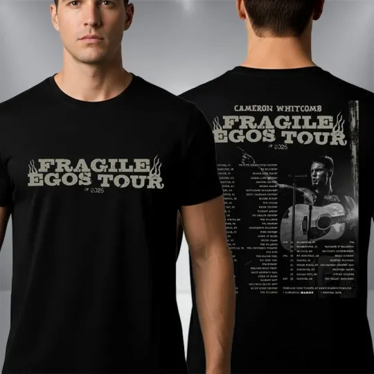 Discover Cameron Whitcomb Fragile Egos Tour 2026 Schedule Tour Dates T-shirt