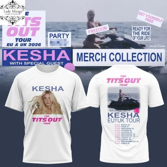 Discover Kesha The Tits Out Tour 2026 3D Shirt