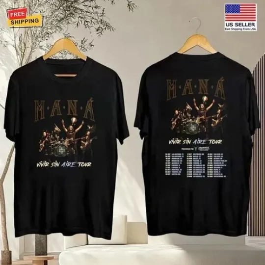 Discover 2 Sides Maná Band Maná Vivir Sin Aire Tour 2026 T-Shirt