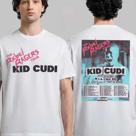 Discover Kid Cudi The Rebel Ragers Tour 2026 North America Schedule Dates T-Shirt