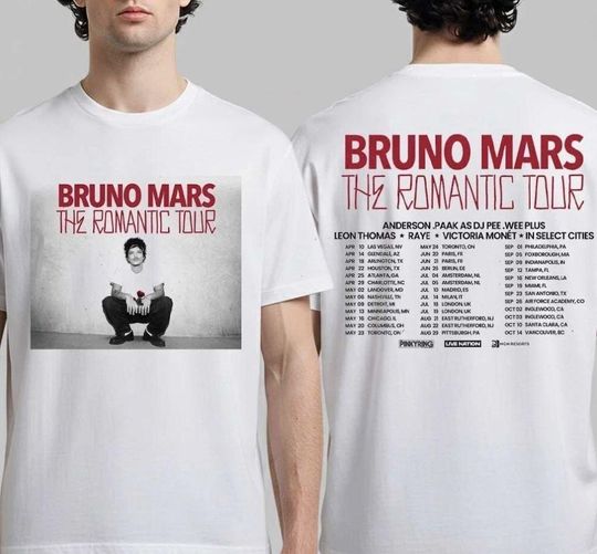 Discover BrunoM The Romantic Tour 2026 Concert Shirt, Vintage Unisex Men Women Fashion Shirt