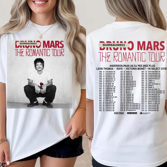 Discover New Show Bruno The R0ma.ntic Tour 2026 Schedule Dates Two Sided Shirt
