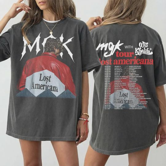MGK Lost Americana Tour Shirt, Machine Gun Kelly with Wiz Khalifa 2026 Concert Tee