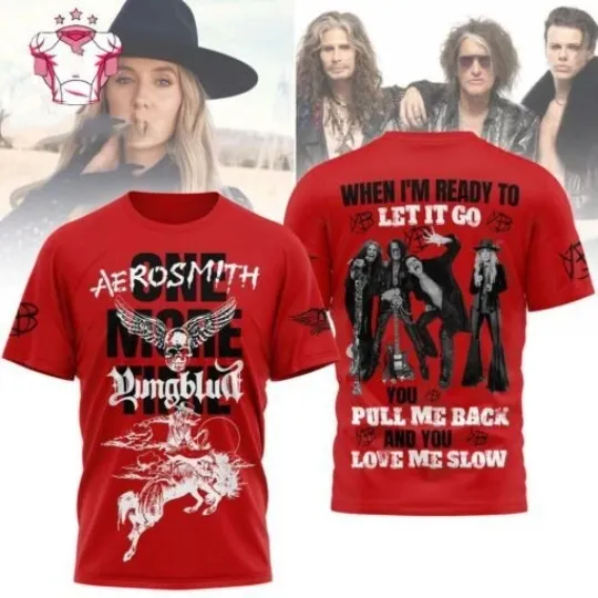 Discover Aerosmith Yungblud One More Time Red 3D T Shirt