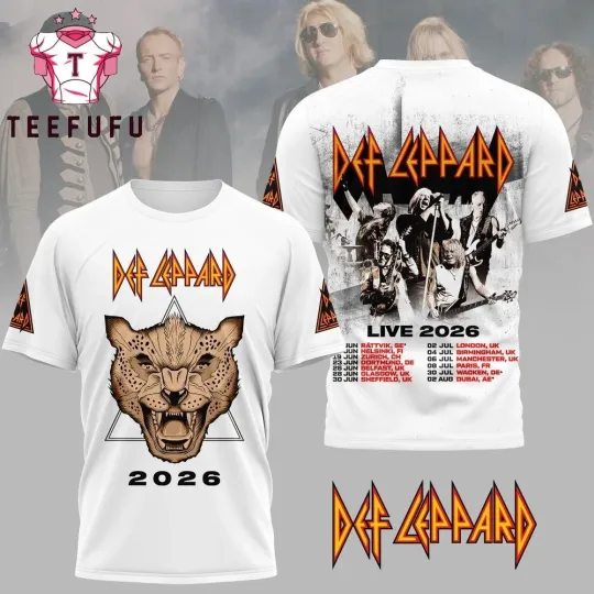 Discover Def Leppard Music Graphic Tour 2.0.2.6 3D T-Shirt