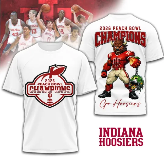 Discover Indiana Hoosiers 2026 Peach Bowl Champions T-Shirt
