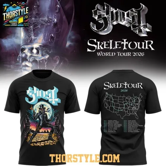 Ghost Band The Skeletour 2026 USA Journey 3D Shirt