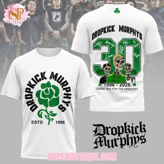 Discover Dropkick Murphys 30th Anniversary 1996-2026 3D Shirt