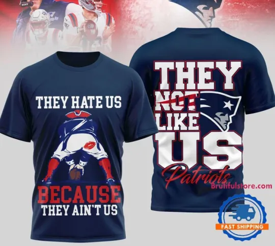 New England Patrio1T football 2026 Super Bowl They Not Like Us 3D T-Shirt
