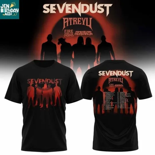 Discover Sevendust & Atreyu 2026 US Headline Tour Black 3D Shirt