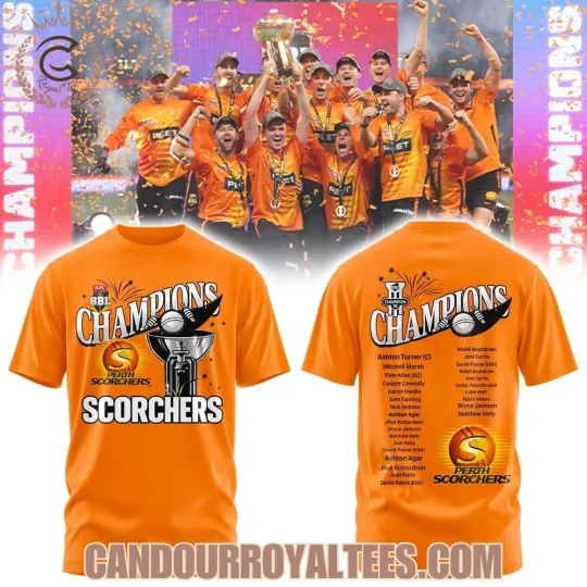 Discover Perth Scorchers BBL Champions 2026 3D Shirt
