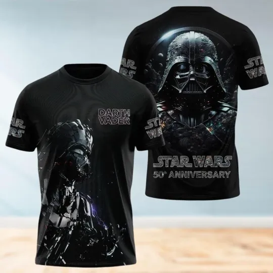 Discover Retro Darth Vader Star Wars 50th Anniversary Tshirt 3D