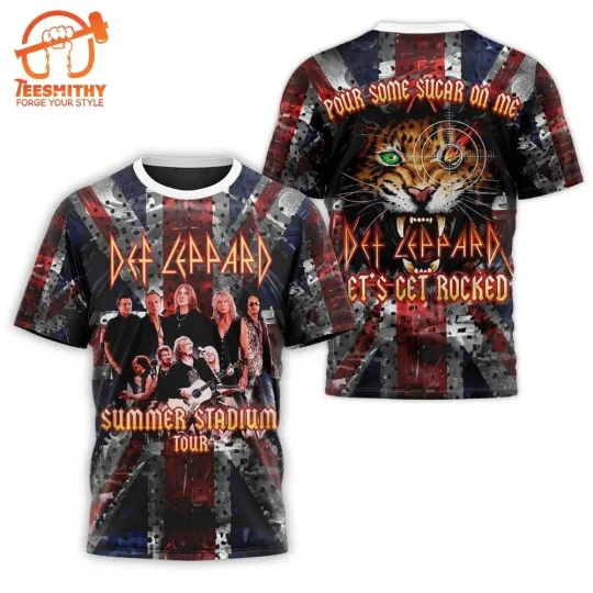 Discover Def Leppard Summer Stadium Tour Let Get Rocked Design 3D T-Shirt