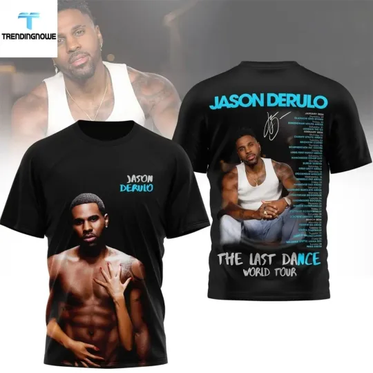 Discover Jasonn Derulo The Last Dance World Tour 2026 3D Shirt