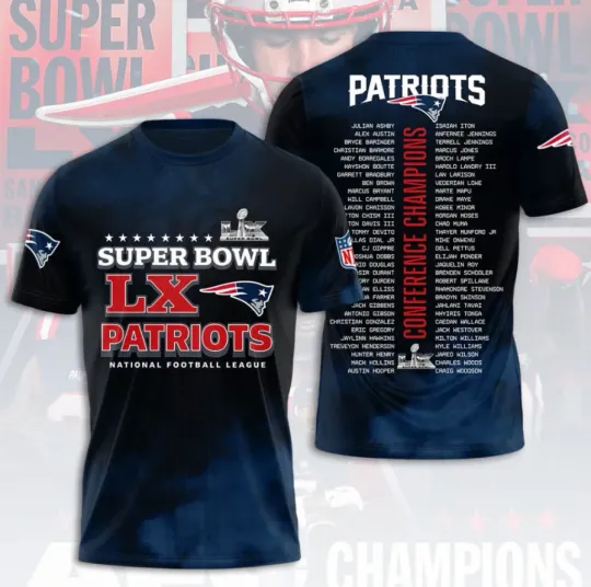 Discover New Englannd Patriiot 2025 Champions 3D T-Shirt Fan Gift