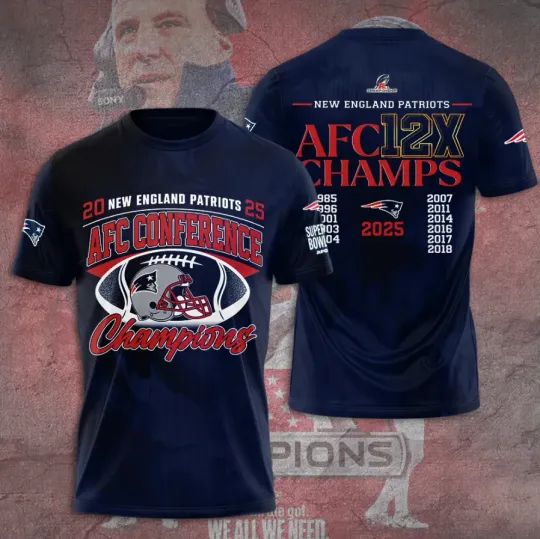 Discover Ne Patriott 2025 Afc Champions 3D T-Shirt