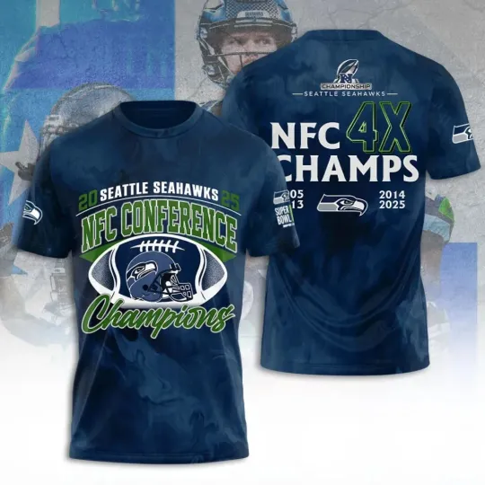Discover Seahawks 2025 Champions 3D Tshirt