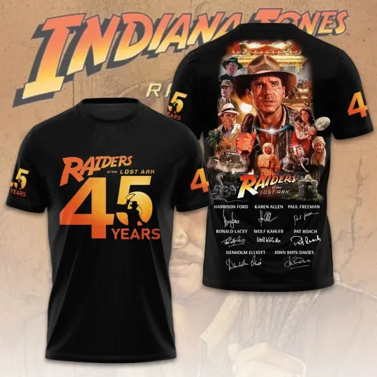 Indiana Jones Raiders of the Lost Ark 45th Anniversary 2026 3D Print T-Shirt