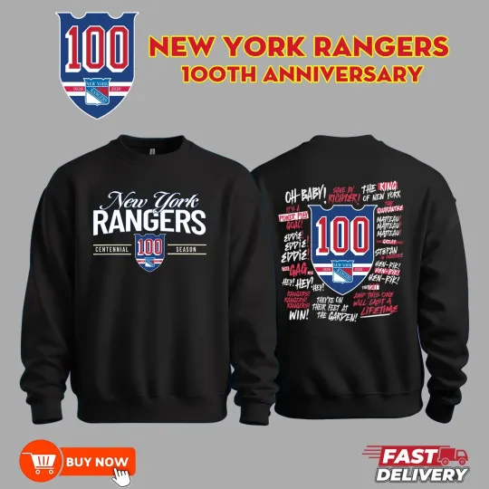 New York Rangers 100th Anniversary Two Sided Sweatshirt