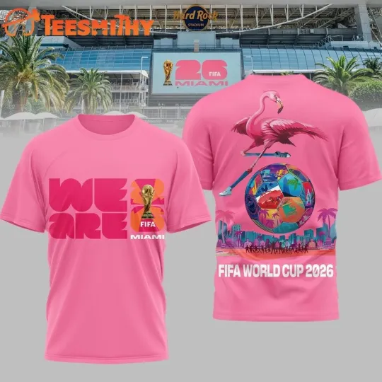 Fifa World Cup 2026 Miami Flamingo Pink 3D Shirt