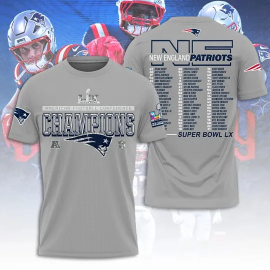 Discover New England Patriot AFCChampions 25-26 3D Shirt