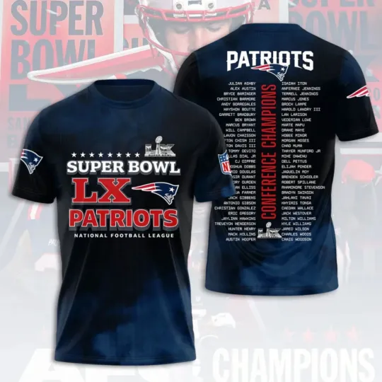 Discover New England Patriot 2025 East Division Champions 3D Shirt