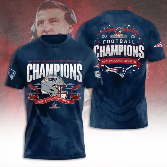 Discover New England Patriot 2025 East Division Champions 3D Shirt
