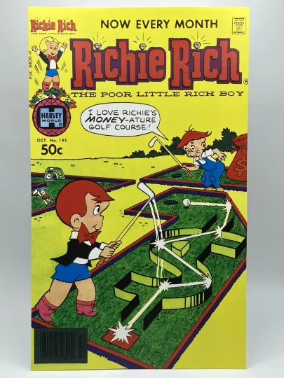 Richie Rich Comic #195 Vivid Color Vertical Poster Golf