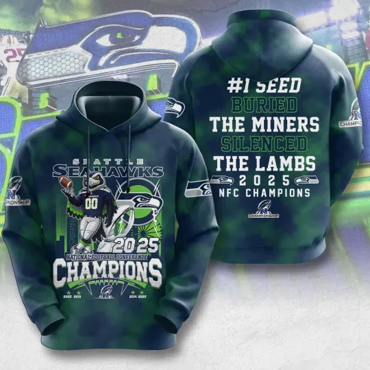 Discover Seahawks 2025 Champions 3D Hoodie
