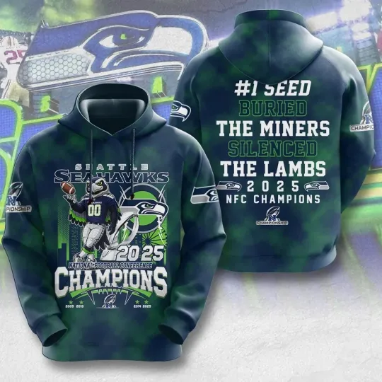 Discover Seahawks 2025 Champions 3D Hoodie