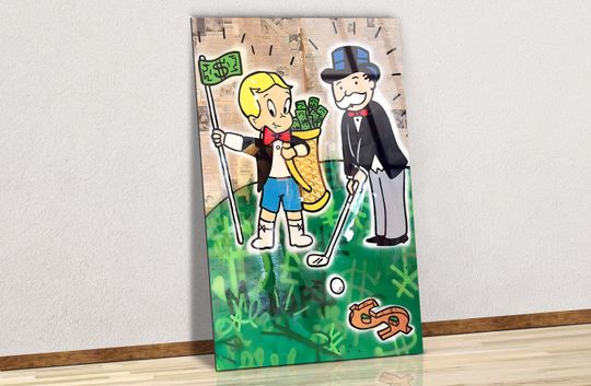 Billionaires Backswing Richie and Monopoly Vertical Wall Poster, Luxury Living Room & Bedroom Decor