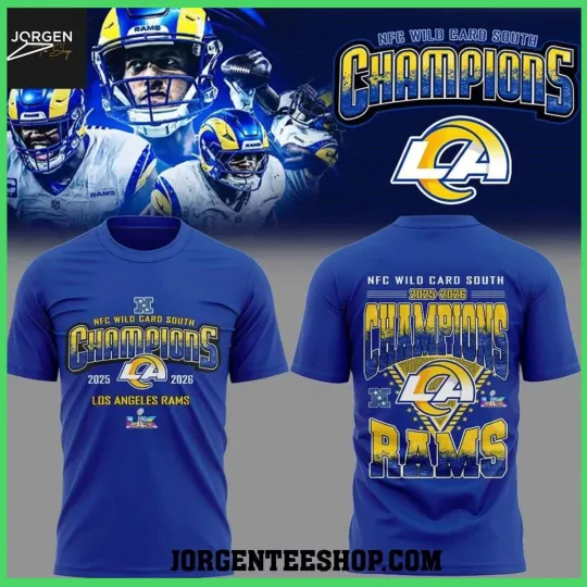 Discover HOT HOT - Los Angeles Rams NFC Wild Card South Champions 2025-2026 T Shirt