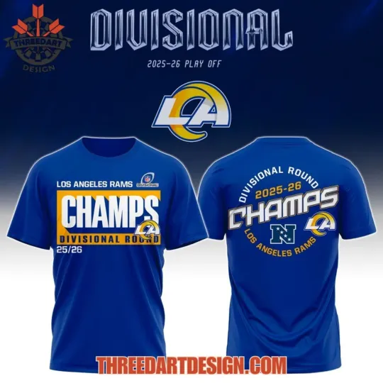 Discover Los Angeles Ram Champs Divisional Round 2025-26 3D T-Shirt