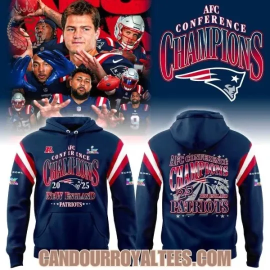 Discover New England Patriot 2025 Conference Champions Hoodie