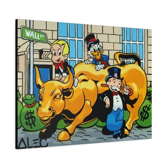 Art Monopoly Richie Rich Scrooge McDuck Wall Art Urban Pop Art Poster for Home and Office Decor