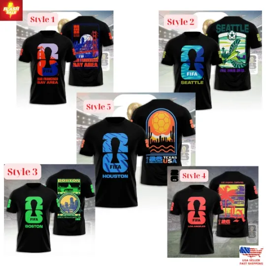Discover Trending 2026 World Cup Host Cities Collection Fan Printed T-Shirt