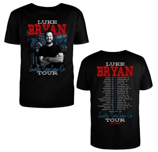 Luke Bryan Tour 2025 Double Sided T Shirt