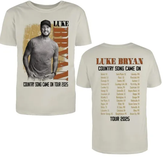 New Luke Bryan Tour 2025 Double Sided T Shirt