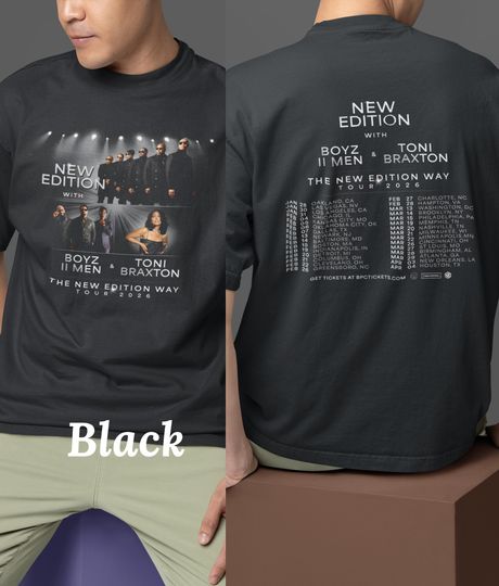 Discover unisex shirt New Edition, Boyz II Men and Toni Braxton Shirt | New Edition Tour 2026 | Iconic R&B Band Tee