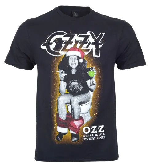 Ozzy Osbourne Christmas T Shirt Black
