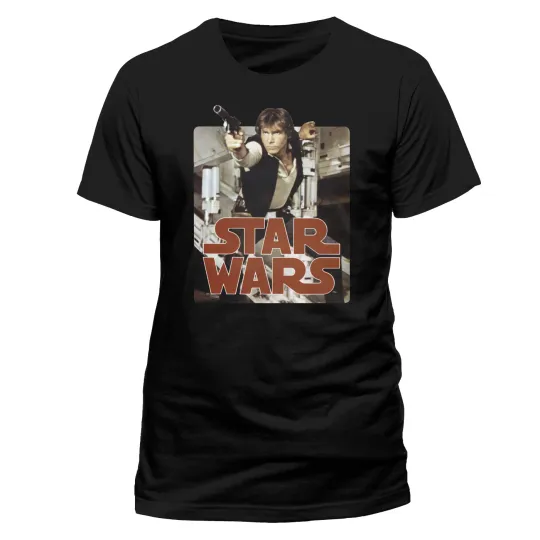 Discover Star Wars Han Solo T-Shirt Harrison Ford Black Small
