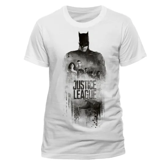 Discover Official Batman Dark Knight T-Shirt Silhouette Gotham Bruce Wayne White