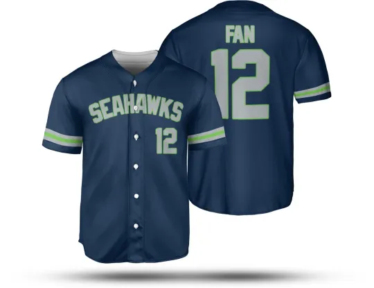 Personalized Seattle Seahawks Football Team Baseball Jersey