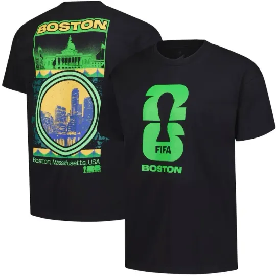 Discover 2026 FIFA World Cup Boston Host City Local T- shirt, Black
